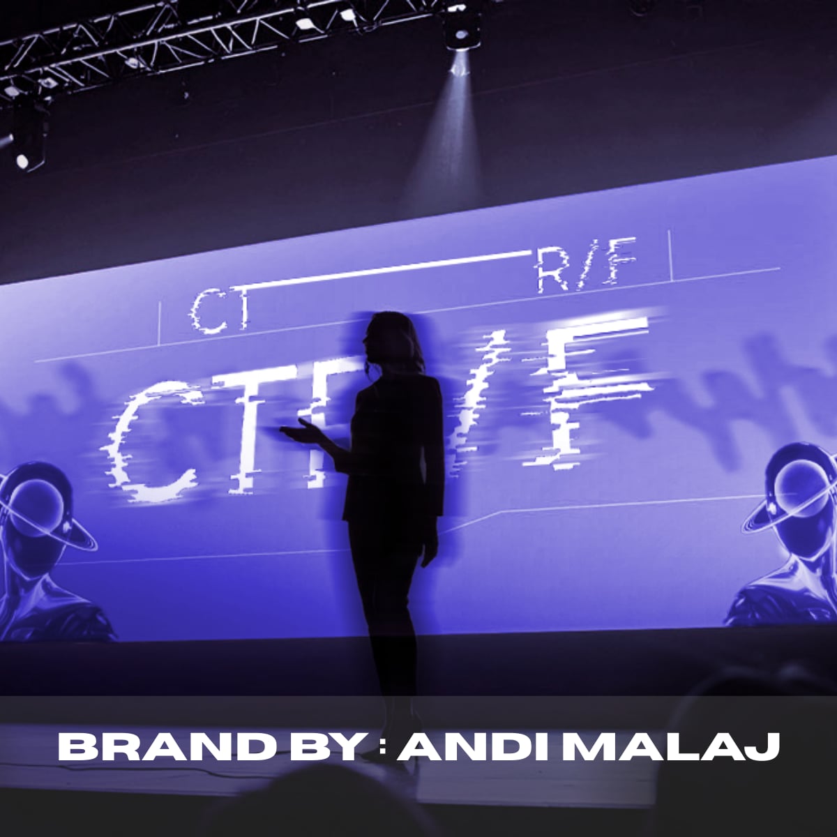 Stage screen with a large glitched CTRL/FADE wordmark