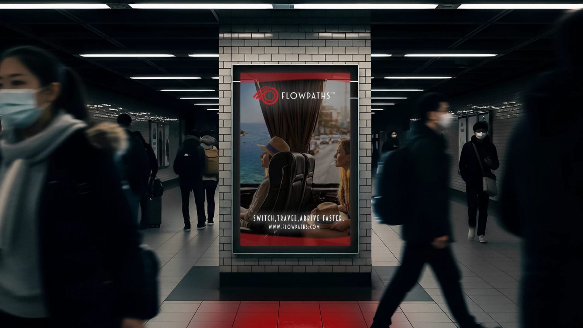 Flowpaths poster in a subway station
