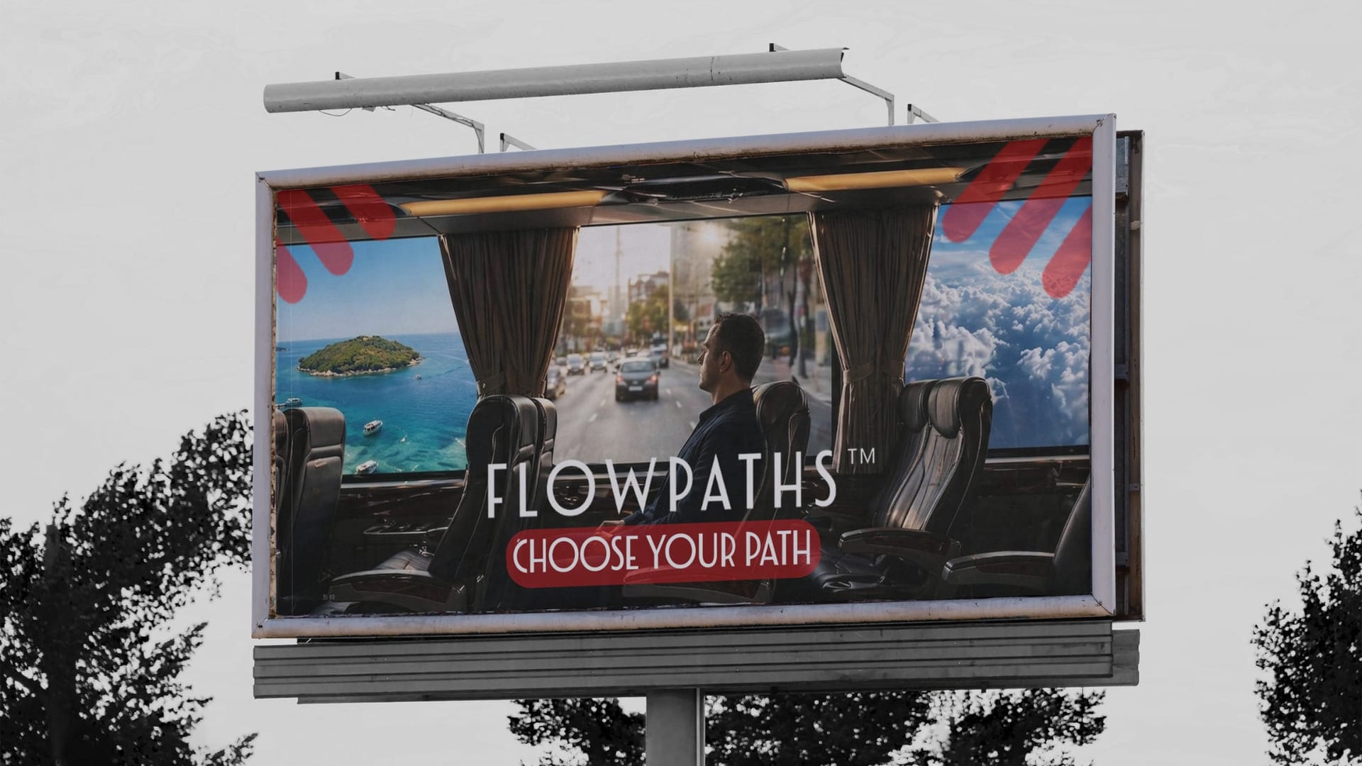 Flowpaths billboard reading Choose your path