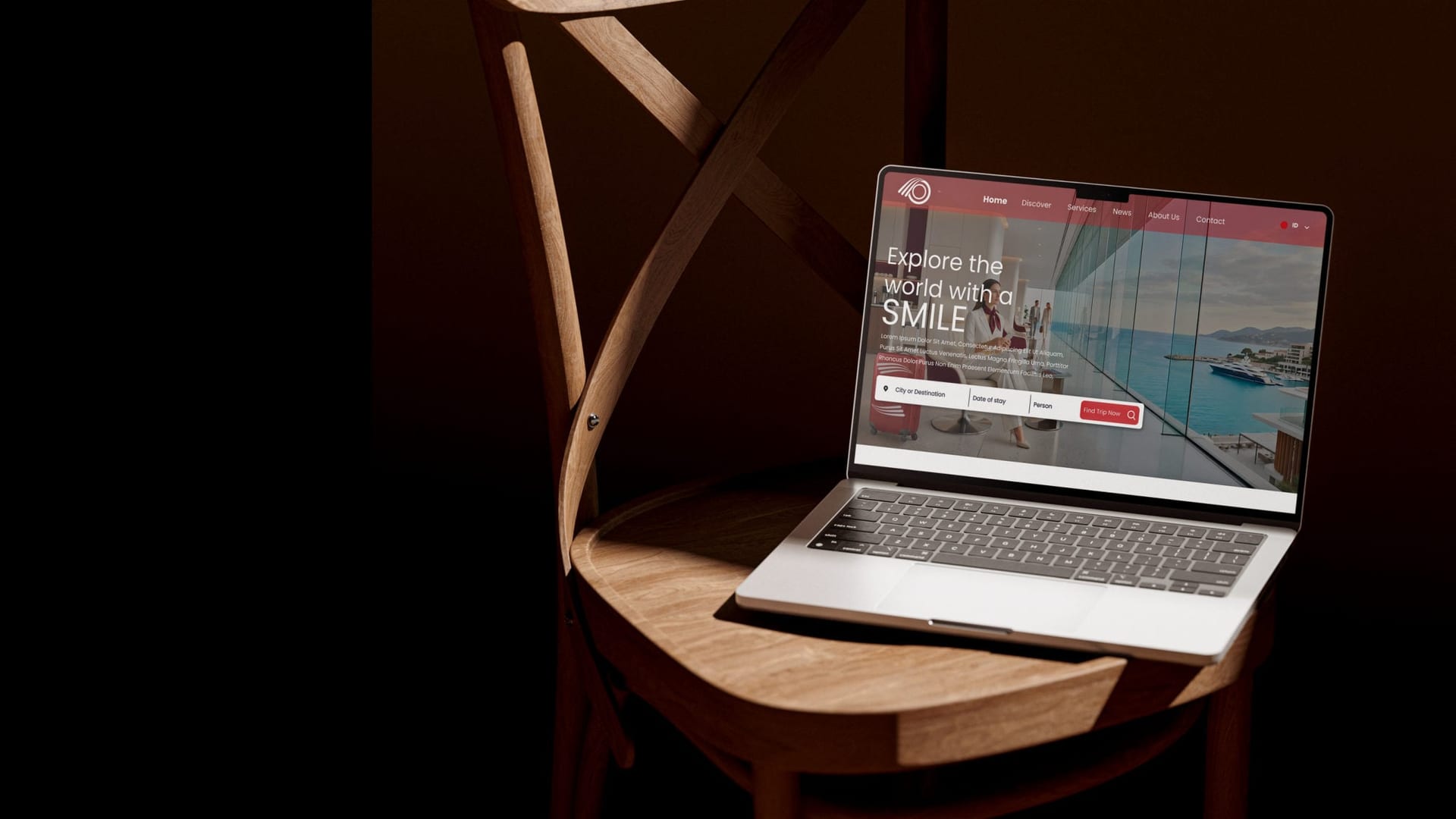Laptop showing a Flowpaths travel website