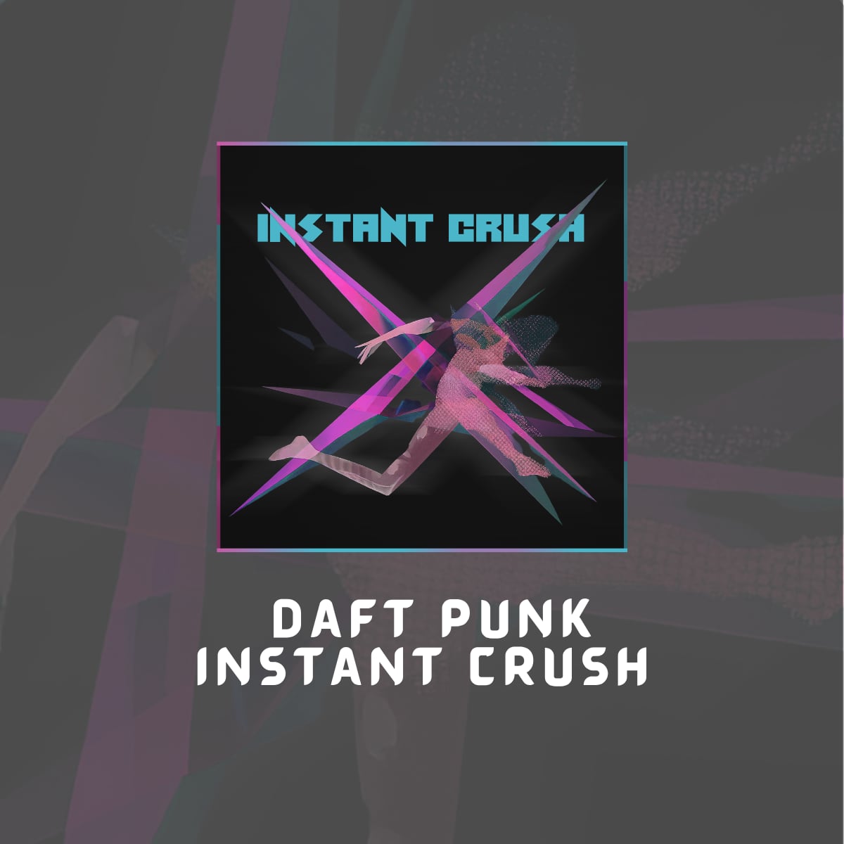 Instant Crush cover with a figure cut by shards of light