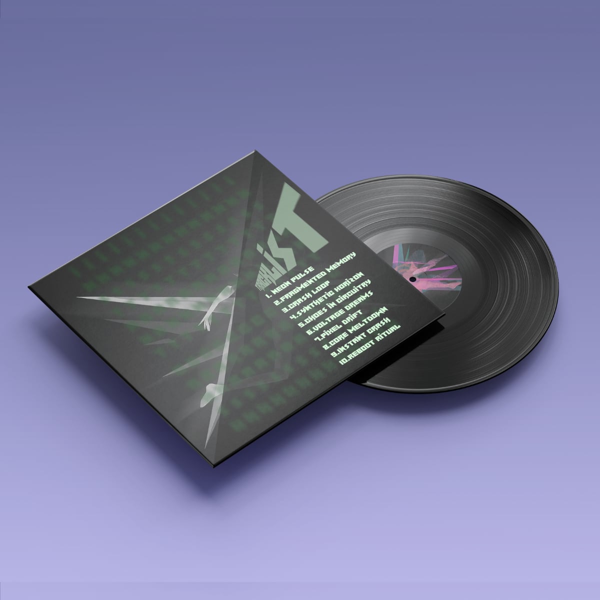 Instant Crush vinyl sleeve with the record sliding out
