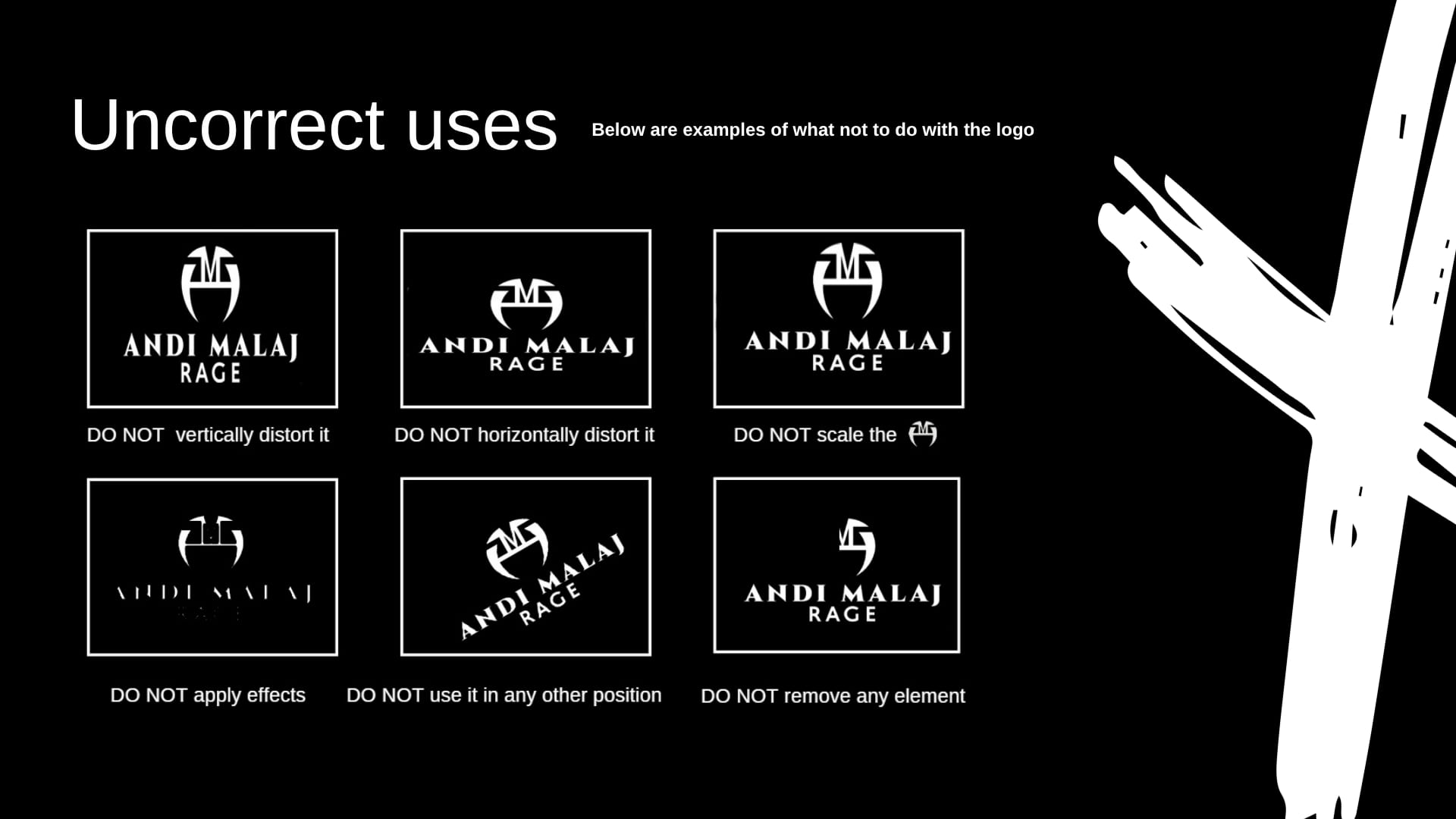 Incorrect uses of the Andi Malaj Rage logo