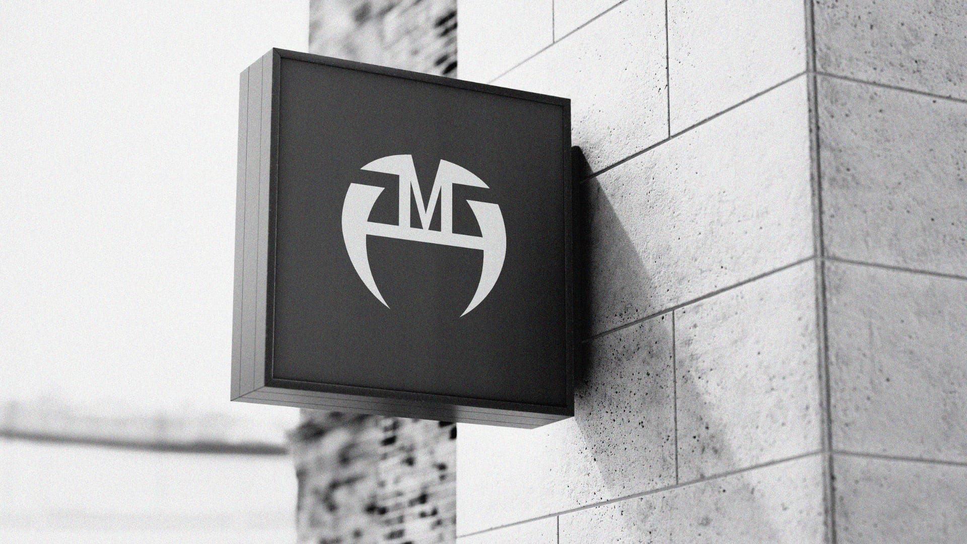 Square wall sign with the Andi Malaj Rage helmet mark